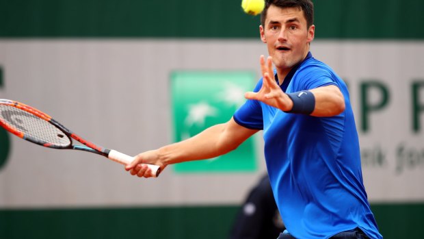 Primed: Bernard Tomic in action during last month's French Open.