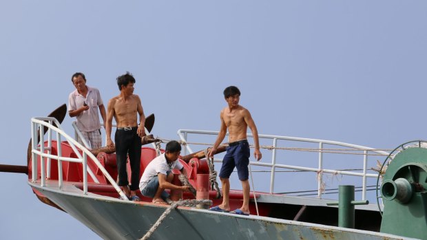 Fishermen in Tanmen, where some are trained to act as militia upholding Beijing's "sovereignty" in the South China Sea.