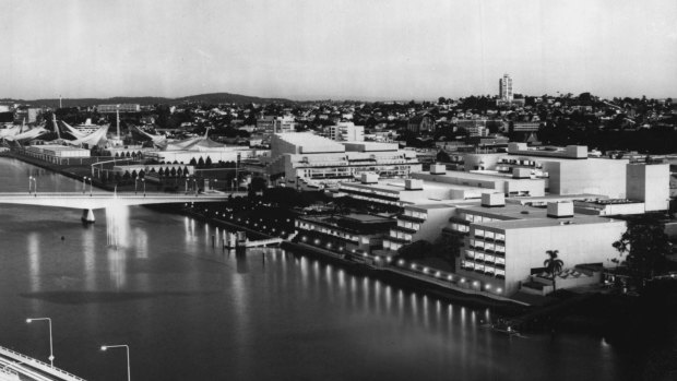The Queensland Cultural Centre and Expo site evening on April 20, 1988. 