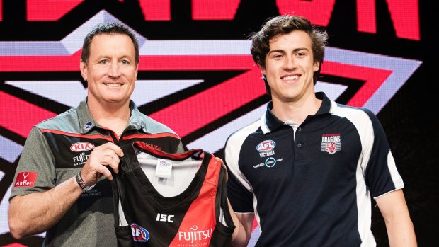 Coach John Worsfold and the Essendon recruiters chose Andy McGrath as the Bombers' first ever No.1 pick in the 2016 draft. 