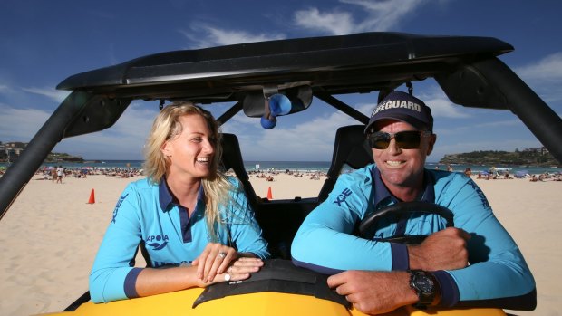 Nicola Atherton, pictured with Kristian Yates, says the lifeguards "love the action of what we do".