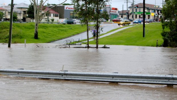 Ipswich's Bremer River pictured during the flood in January 2011.
