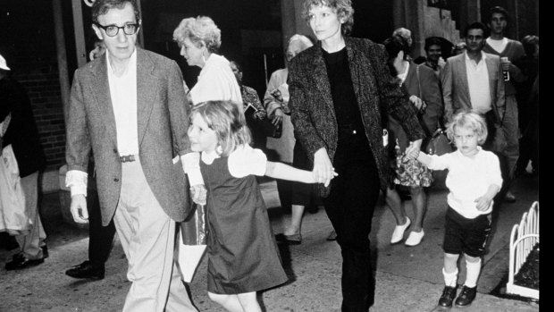 Woody Allen and Mia Farrow with Dylan and Ronan.