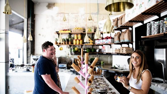 Inside Pidapipo's gelato store in Carlton.