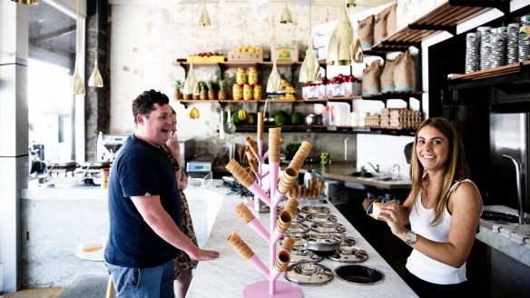 Lisa Valmorbida inside her Carlton gelateria.