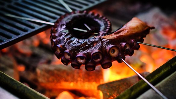 At Yakimono, everything is cooked over fire, from octopus skewers to whole chickens.