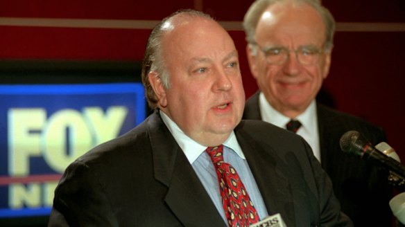 Ailes with Rupert Murdoch on 1996, when it was announced he would run the media mogul's new news channel.