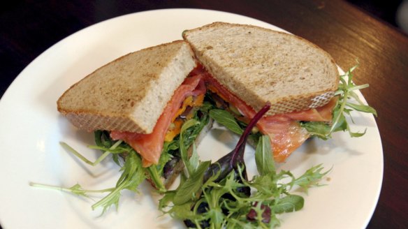 A protein-rich sandwich filling such as smoked salmon and plenty of salad transform a light lunch into a filling meal.