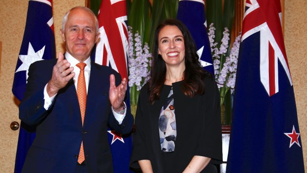 Australian Prime Minister Malcolm Turnbull and New Zealand Prime Minister Jacinda Ardern meet in Sydney, last year.