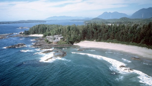 Aerial view of The Wickaninnish Inn & Chesterman Beach.