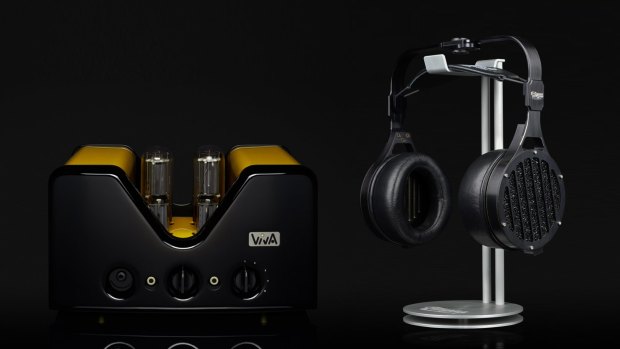 Viva Audio's Egoista headphone amplifier pairs well with a set of JPS Labs Abyss Model AB-1266 Deluxe headphones.
