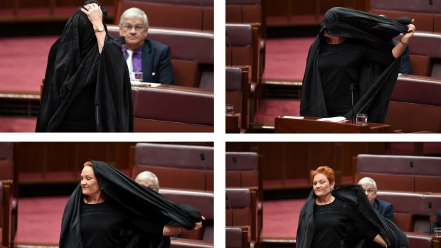 Pauline Hanson's burqa stunt shows she might be good for a laugh, but she's no serious alternative.