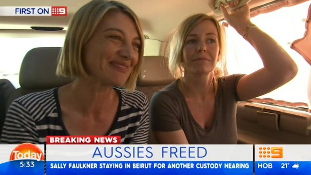 The 60 Minutes crew arrested in Beirut are on their way home to Australia after being released from custody with Brisbane mum Sally Faulkner.VIDEO GRAB 9 NEWS