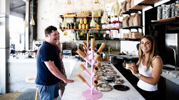 Lisa Valmorbida in her original Pidapipo gelateria in Carlton.