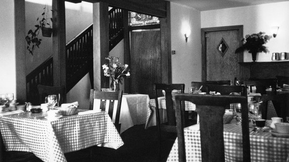 The interior of Chez Panisse when it opened in 1971.