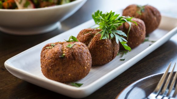 Crisp pumpkin, chickpea and spinach kibbeh.