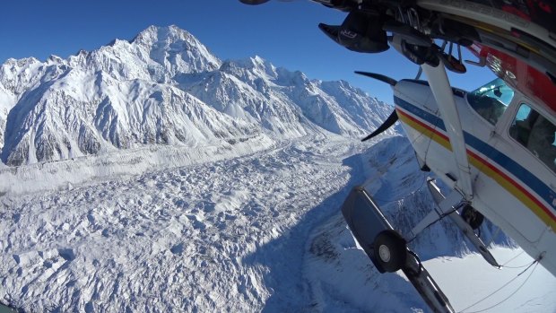 The 15-minute flight to the upper neve is breathtaking, but landing on the snow in a plane at 2200 metres is the highlight.