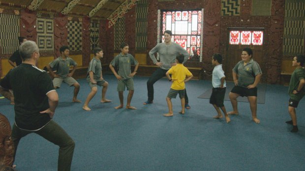 Children learn haka from a young age in New Zealand.
