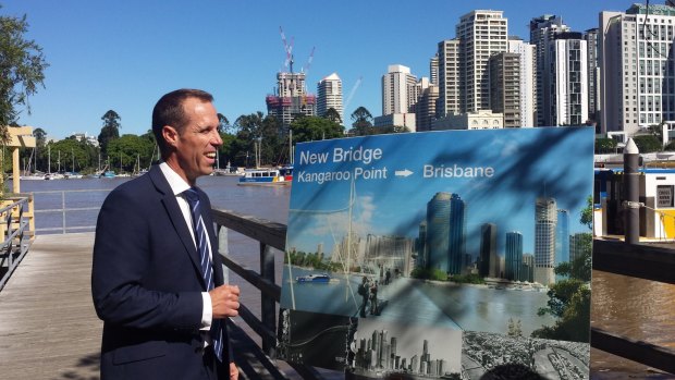 Labor's Rod Harding at Kangaroo Point's Thornton St ferry terminal on Monday.