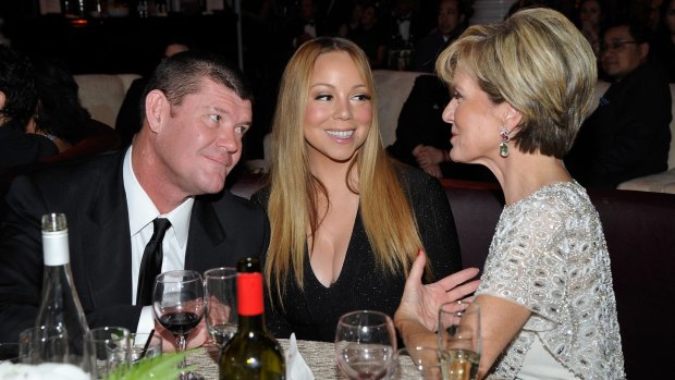 James Packer, Mariah Carey and Foreign Minister Julie Bishop.