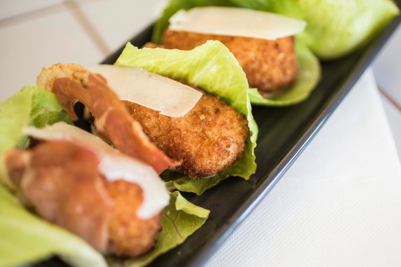 Chicken kiev meets potato gem: Chicken caesar croquettes.