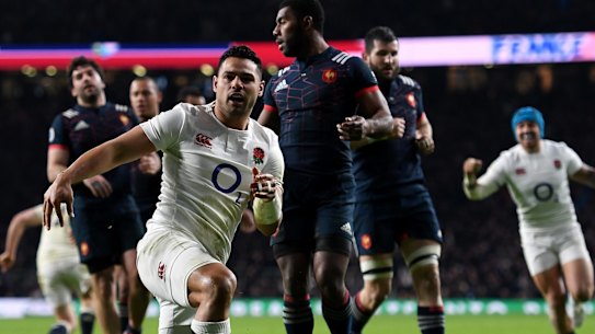 On the verge of history: England centre Ben Te'o.