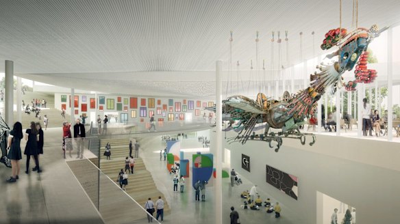 An artist's impression of the Sydney Modern Project atrium.