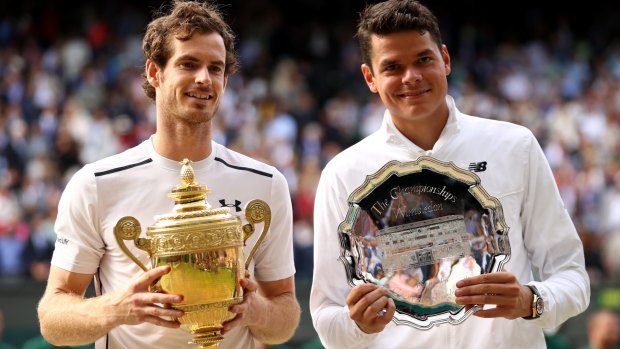 Wimbledon champion Andy Murray and runner-up Milos Raonic.