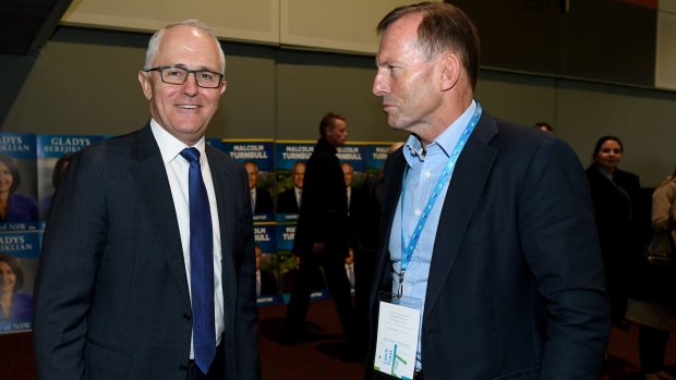Going postal: Prime Minister Malcolm Turnbull and former PM Tony Abbott.