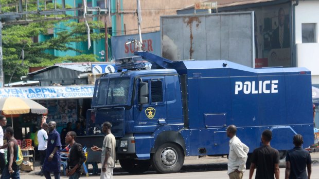 Police have taken to the streets in Kinshasa after protests erupted overnight.