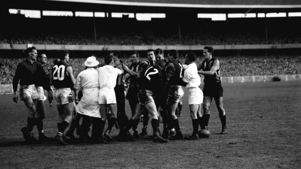 Collingwood upset Melbourne in a spiteful 1958 grand final.