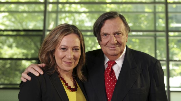 Jane Hutcheon with Barry Humphries on 