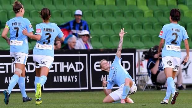 Jess Fishlock scored a double against Canberra United.