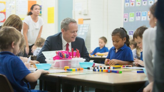 Bill Shorten at the launch of Labor's education policy on Thursday. 