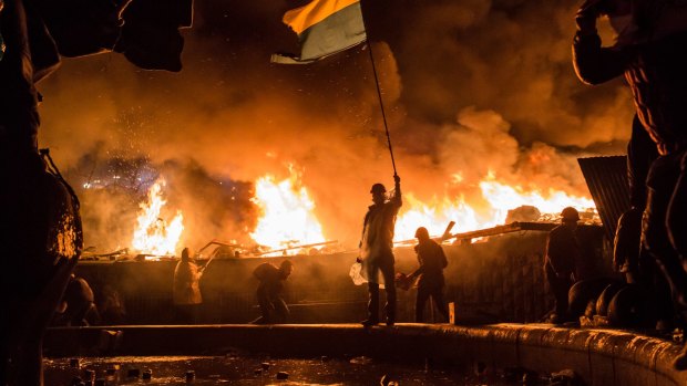 Anti-government protesters in Kiev who succeeded in ousting Viktor Yanukovych in February 2014.