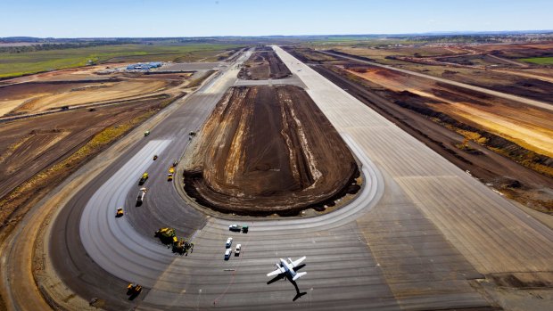 Brisbane West Wellcamp Airport during the final stages of development in 2014.