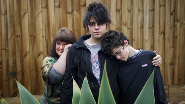 Tristan (centre), 18, cares for his mother Margaret, who suffers from MS, and his brother Patrick, who has autism.