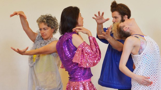 Shelley Lasica, choreographer (left) in her <i>Solos For Other People</i>.