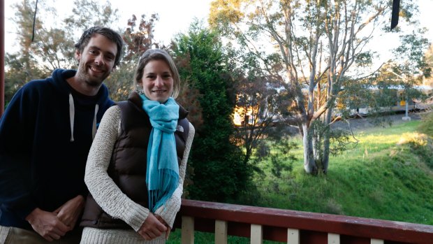 Simon Freeman and  Katie Watson-Jones are among the first people in Sydney whose house has been insulated by a new govt policy to help pay for noise insulation near train lines.