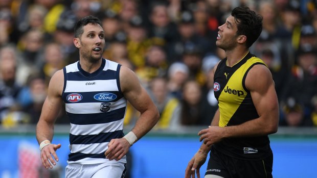 Talking point: Alex Rance and Harry Taylor went head-to-head.