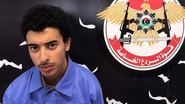 Hashim Ramadan Abedi, the brother of Manchester bombing suspect Salman Abedi, is pictured inside the Tripoli office of the Libyan Interior Ministry's Special Deterrent Force after his arrest on Tuesday for alleged links to the Islamic State extremist group. 