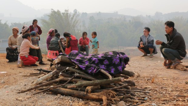 Myanmar refugees shelter in a village near Nansan, in China's Yunnan Province.