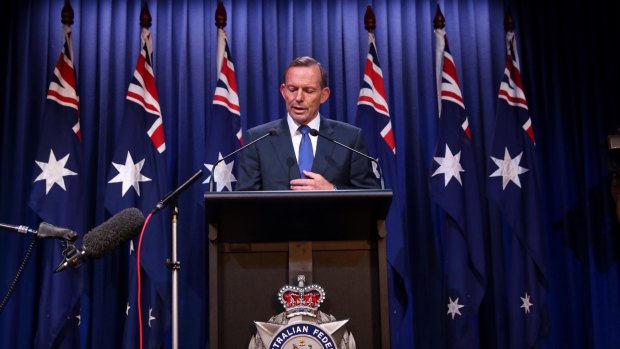 Prime Minister Tony Abbott delivers his national security statement on Monday.