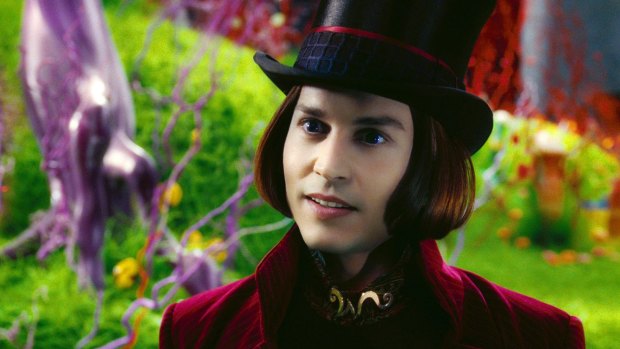 Johnny Depp as Willy Wonka in Tim Burton's 2005 remake.