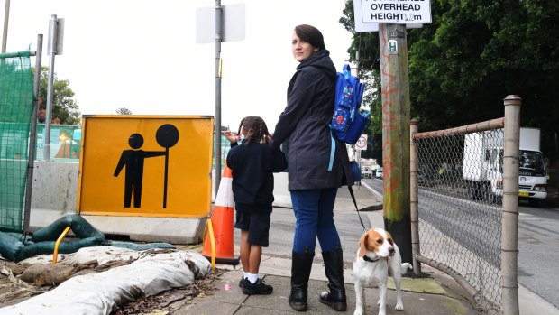 Sarina Kilham's daughter attends St Peters Public School, which is not allowing children outside because of smells from the WestConnex construction site.