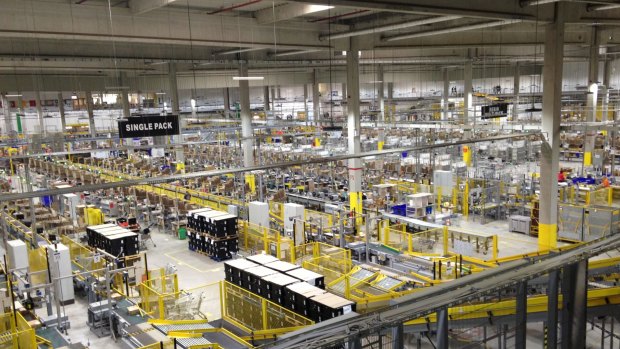 Things to come: Amazon's Leipzig centre ships 100,000 boxes a day.