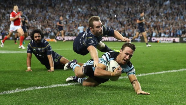 Signed, sealed, delivered: James Maloney's intercept capped off a magic night for Cronulla.