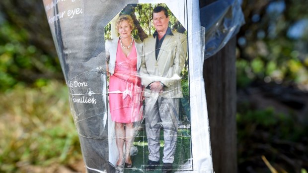 A memorial image at Point Lonsdale Lighthouse for Ian Chamberlain and Dianne Bradley.