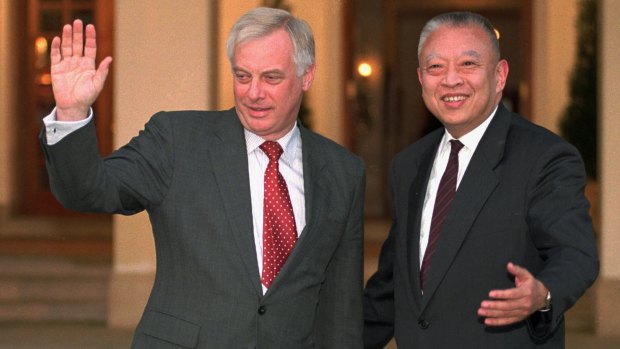 Handover: Former Hong Kong governor Chris Patten and his successor under Chinese rule, Tung Chee-hwa, in 1996.