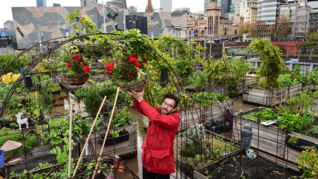 Mat Pember, director of Pop Up Patch, a community garden behind Federation Square  faced with closure.